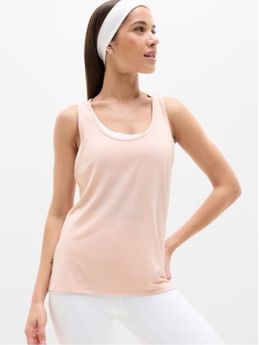 Athleta With Ease Sport Racerback Tank Women’s Size Medium in Pink Salt NWT!